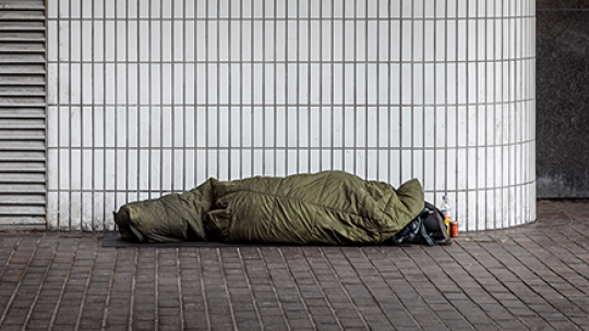 A Londoner rough sleeping in the city