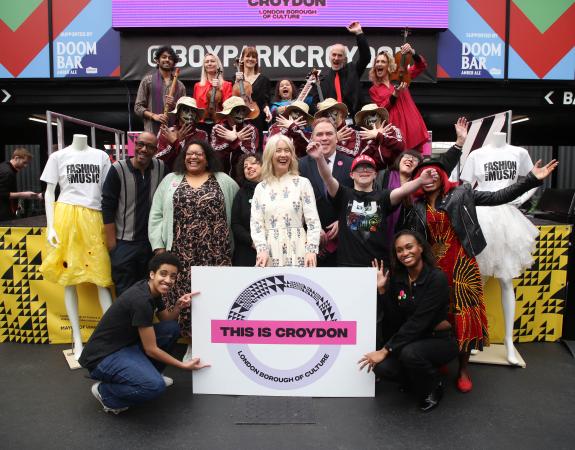 Justine Simons with Croydon residents at Croydon London Borough of Culture 2023 launch event