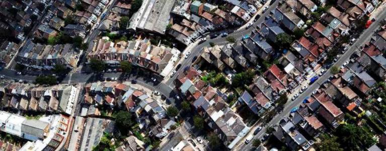 Ariel view of Housing in south London 
