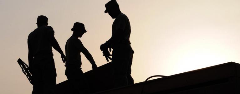 Construction workers silhouette 