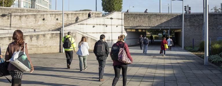 OPDC people walking near Park Royal tube underpass