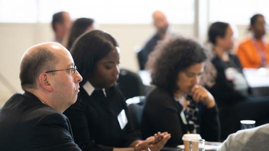 Attendees listening to presentation at Skills London 2019 event