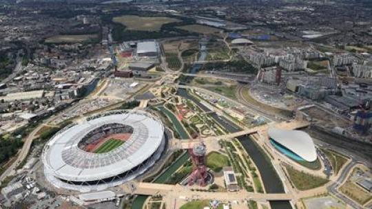 Aerial view of Queen Elizabeth Olympic Park