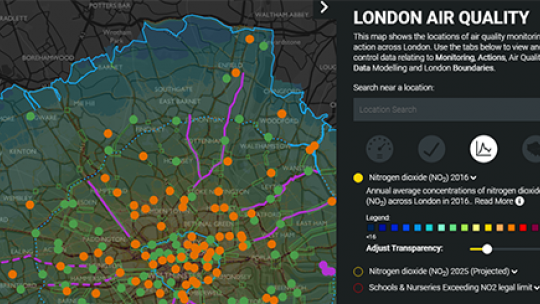 Air quality map screenshot