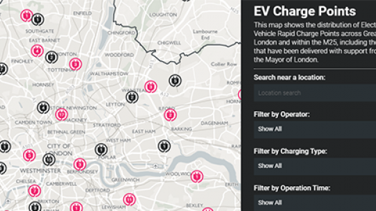 EV charge points in London map screenshot