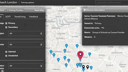 Teacher training map screenshot