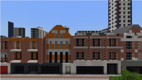 Minecraft Education Edition pixel graphics of building