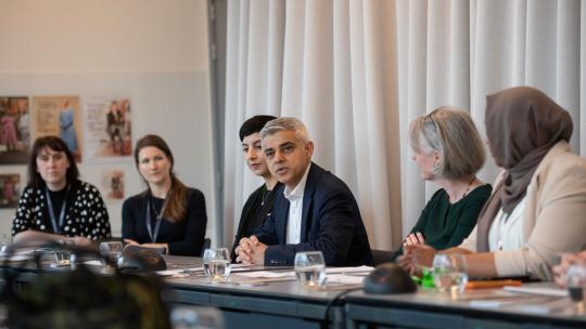 Mayor of London, Sadiq Khan, with community representatives at FGM round table event, February 2023