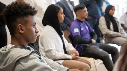 Young people at mentoring event