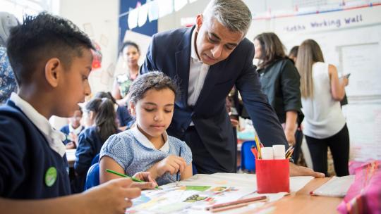 Mayor of London Sadiq Khan visit to Netley Primary School