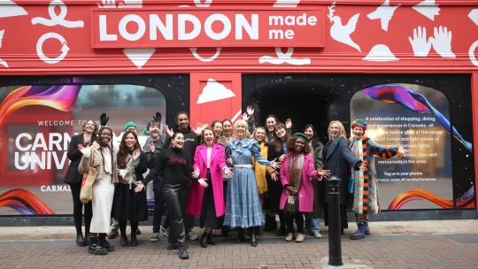 People at London Made Me pop-up shop