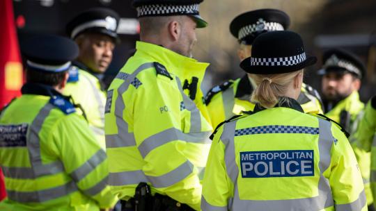 Metropolitan Police Officers out on patrol in London