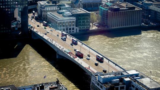 Aerial view of London Bridge