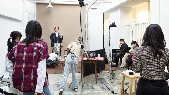 Designers setting up at a photoshoot at Old Baths Hackney