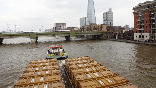 Freight boat on the Thames