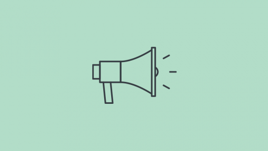 An icon showing a megaphone representing information you need to hear