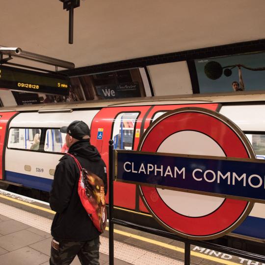 Clapham Common sign at underground station