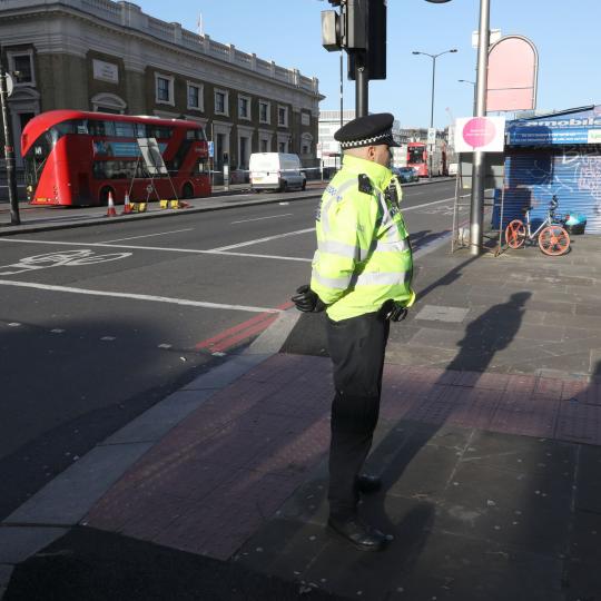 Policeman patrolling at London Bridge