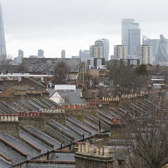 View across London of houses and buildings