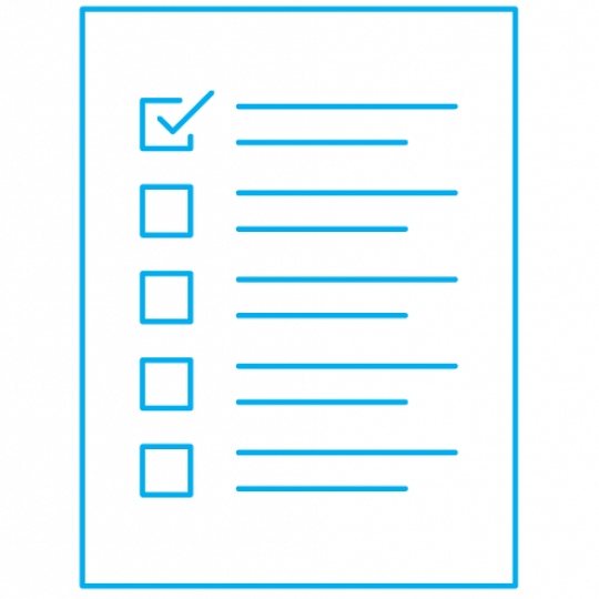 Infographic of a checklist in blue