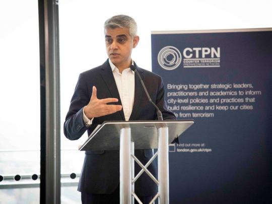 Mayor of London, Sadiq Khan, provides the opening address at CTPN Inaugural High-Level Conference.