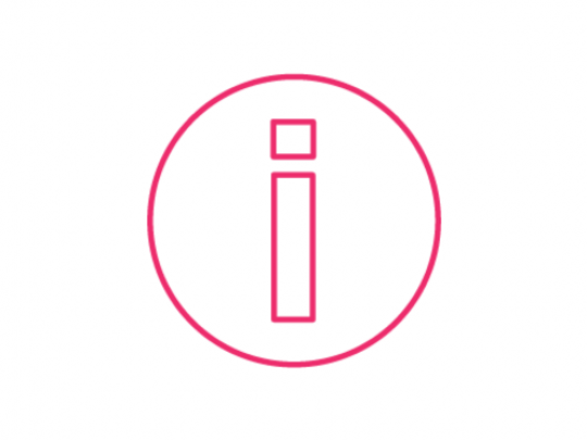 Information icon, pink