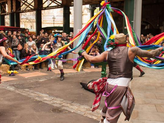 Maypole dance at Borough Market by Peter Brock