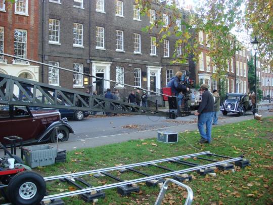 Film shooting in London Street environment 