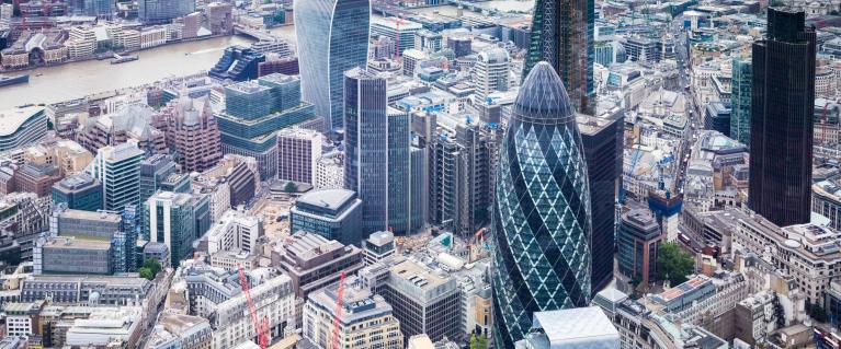 Aerial picture of the City of London