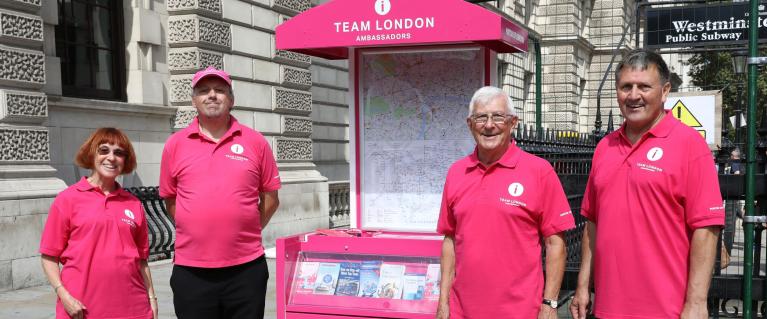 Team London Ambassadors near a stall