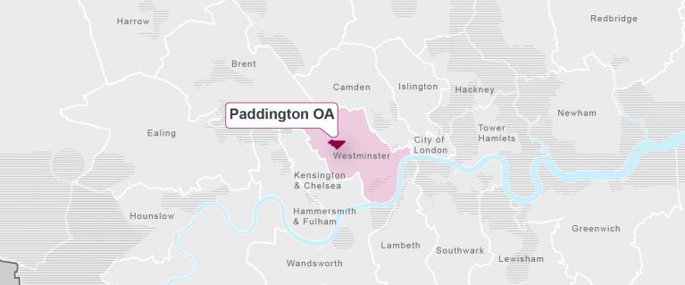 Paddington on a map