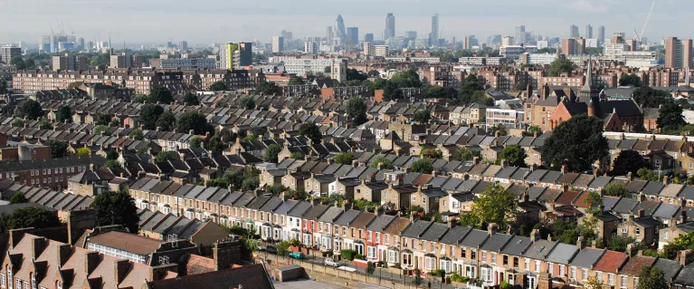 View of houses in London
