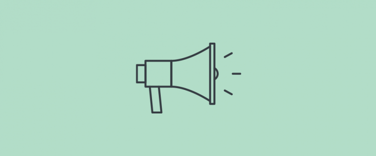 An icon showing a megaphone representing information you need to hear