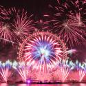 London Eye New Year's pink firework display tile