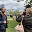 Zack Polanski AM speaking on camera in London