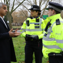 The Mayor talks with London police officers
