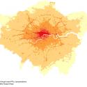 Map showing PM2.5 levels across London 