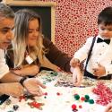Mayor of London Sadiq Khan makes Christmas crafts with the children at Magdalen Nursery