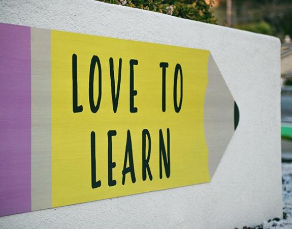 Love to learn sign