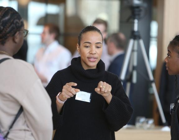 Women discussing at What's next for London event