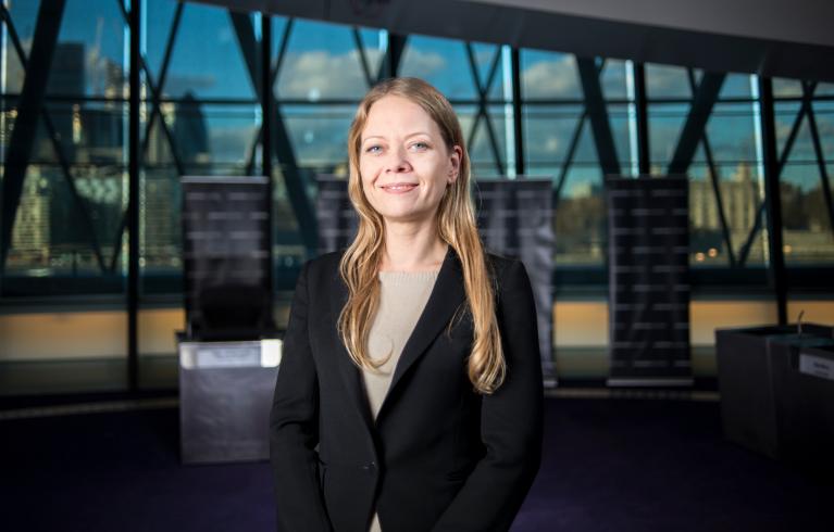 Sian Berry standing in the London Assembly Chamber