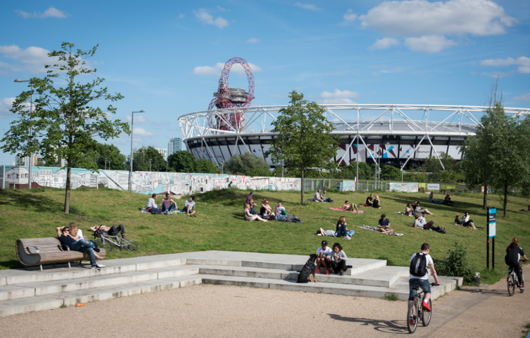 View from the Queen Elizabeth Olympic Park in East London