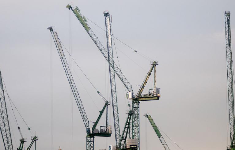 Cranes on the London skyline