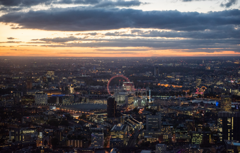 London skyline at evening