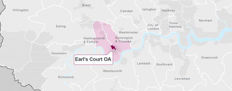 Earls Court on a map