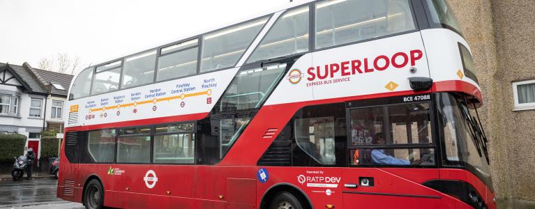 A Superloop bus in North Finchley