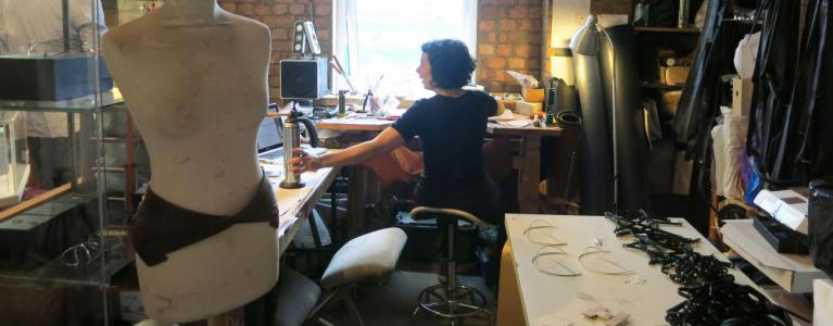 An independent designer in her studio