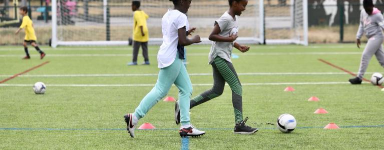 Kids playing football