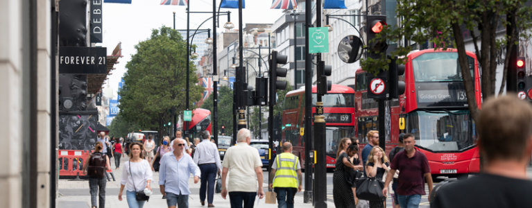 People walking in Oxford Street, London