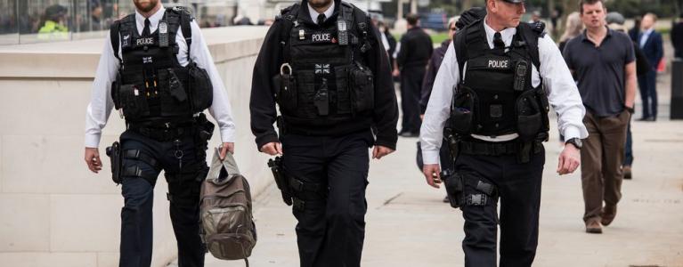 Police officers after Westminster attack